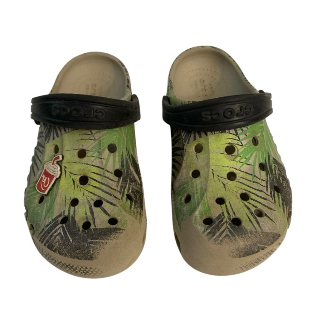 Crocs Unisex-Child Baya Palm Graphic size C 13, Summer Clogs Tropical Green